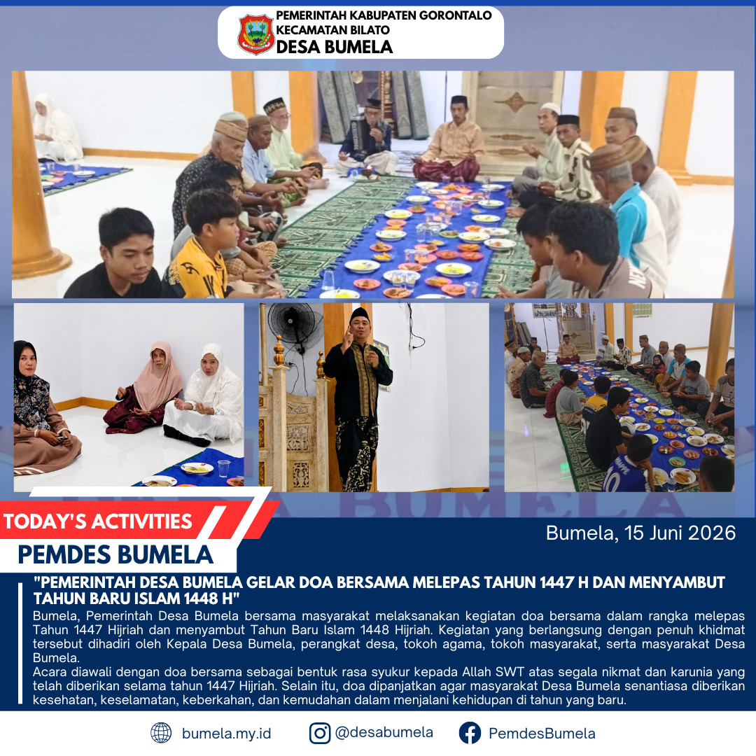 Pemerintah Desa Bumela Gelar Doa Bersama Melepas Tahun 1447 H dan Menyambut Tahun Baru Islam 1448 H