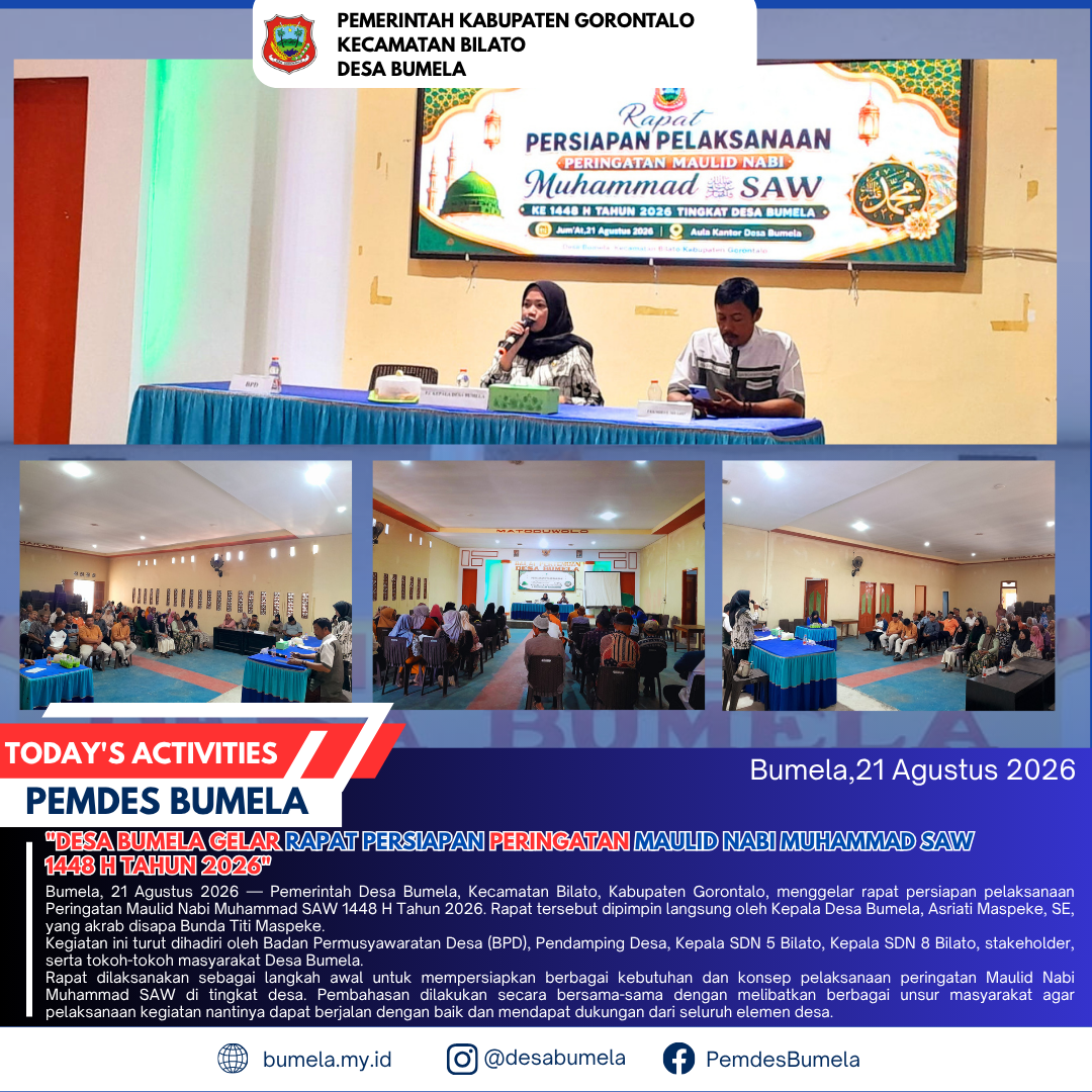 Desa Bumela Gelar Rapat Persiapan Peringatan Maulid Nabi Muhammad SAW 1448 H Tahun 2026