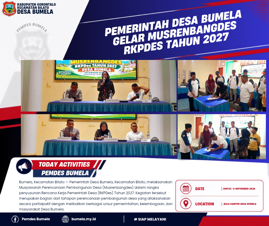 PEMERINTAH DESA BUMELA GELAR MUSRENBANGDES RKPDes TAHUN 2027